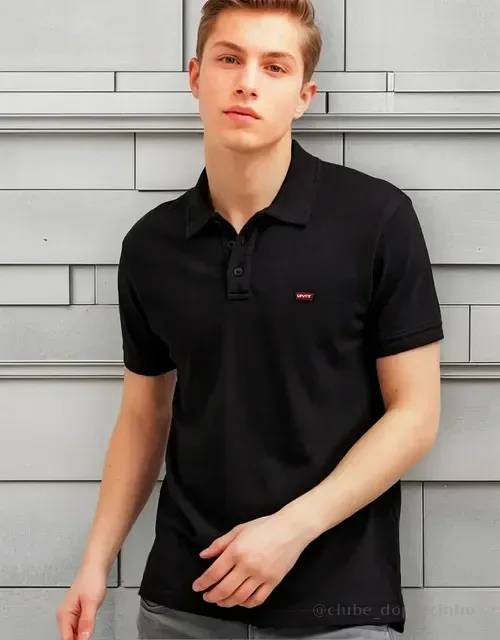 Polo Levis Masculina Housemark Preta