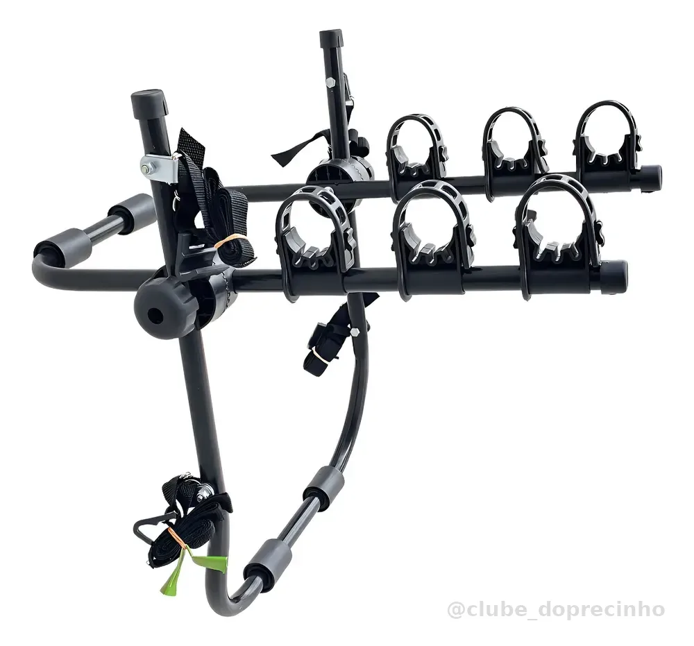 Suporte Transbike P/ 3 Bikes Apoio Fixo Sedan Hatch Suv True Cor Preto
