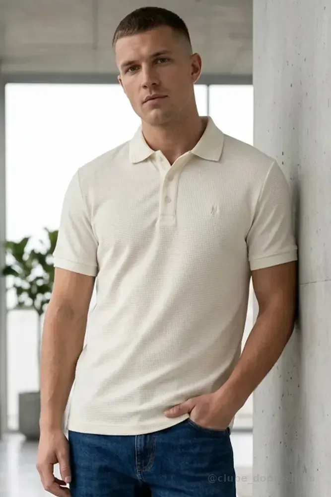 Polo Piquet Texturizada Polo Wear Off White Piquet Texturizada M