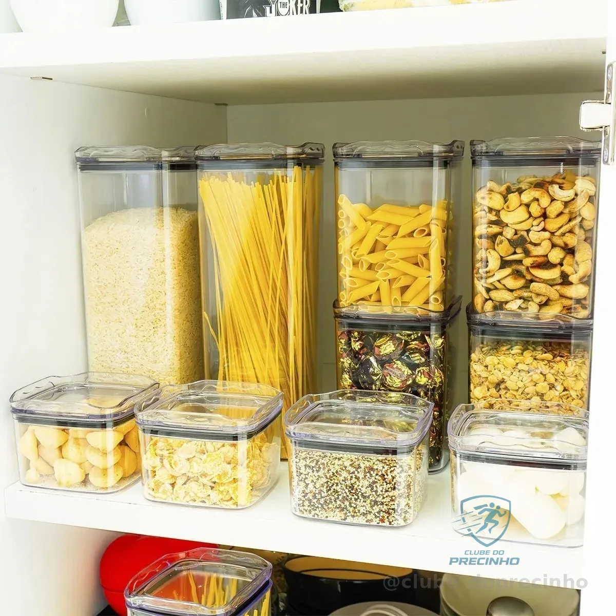 Kit 10 Organizadores Pote Hermético Empilhável Em Acrílico