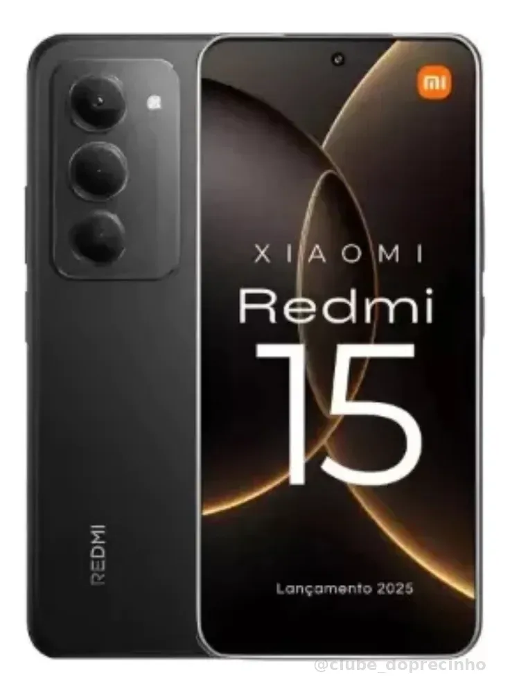 Smartphone Xiaomi Redmi 15 8gb 256gb Tela 6,9 144hz, Bateria 7.000 Mah, 50 Mp Preto