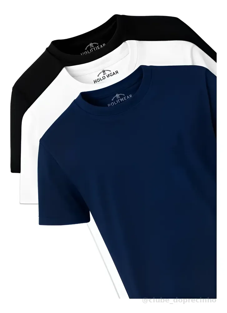 Kit 3 Camisetas Masculinas Polo Wear Sortido 1 G Lisa