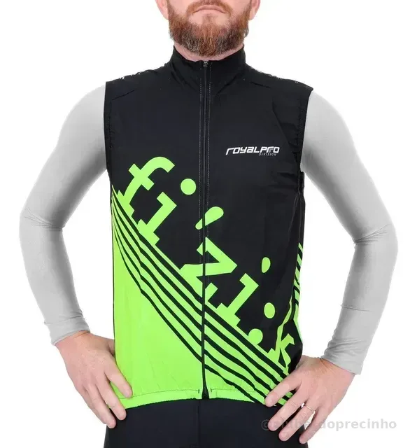 Colete De Ciclismo Corta Vento Marcio May Fizik Preto