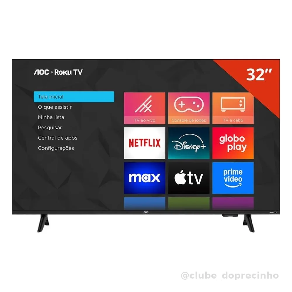 Smart TV LCD LED 32" AOC 32S5155/78G - Wi-Fi, HD, Quad Core, Dolby Áudio, 60 Hz