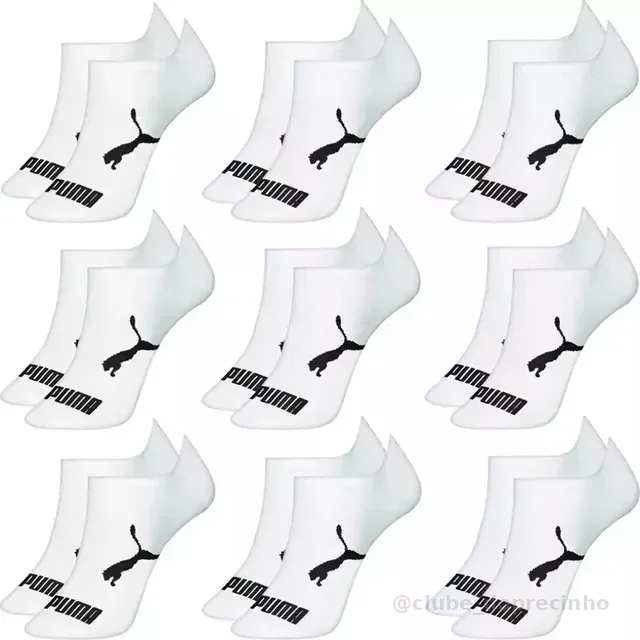 Kit 9 Pares Meias Puma Sapatilha Cano Baixo Algodão Original