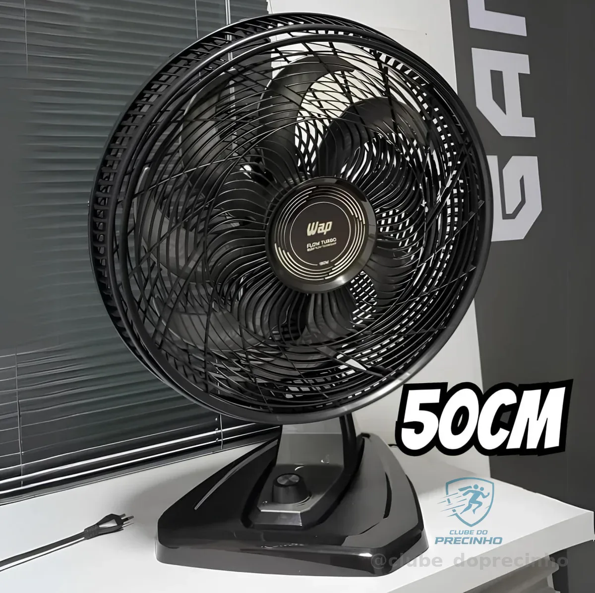 Ventilador De Parede E Mesa 180w 50cm 2 Em 1 Wap Flow Turbo 50 Cm 60 Preto 220v Plástico 8