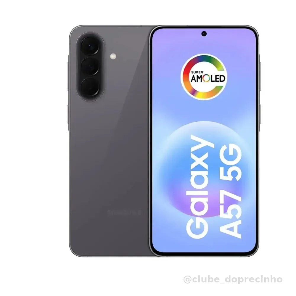 Celular Samsung Galaxy A57 5G 128GB, 8GB RAM, Câmera 50MP, IP68, Super AMOLED 6.7", Recursos AI -Cinza