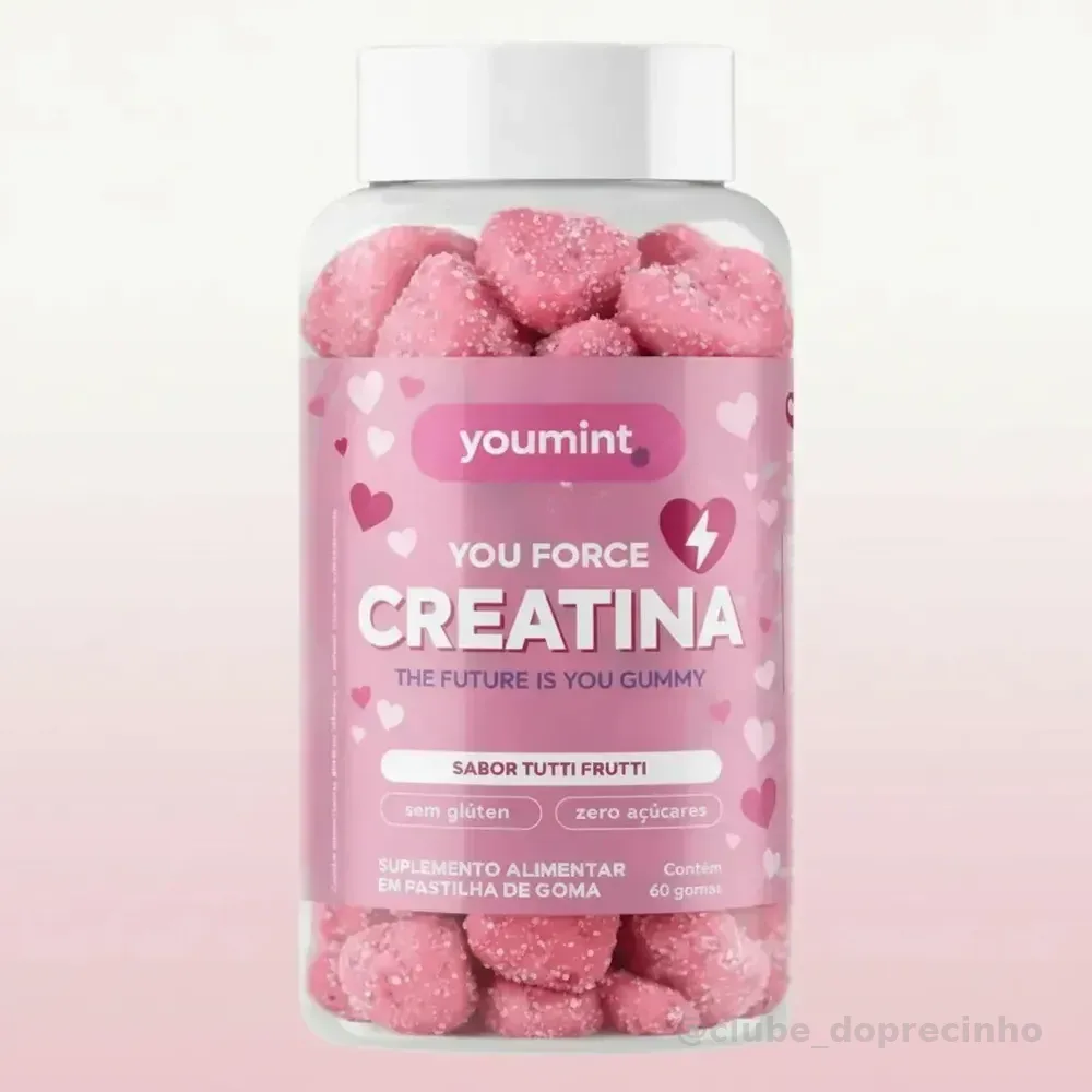 Creatina Gummy Zero Açúcar Tutti Frutti 60 Gomas Youmint Tutti Frutti