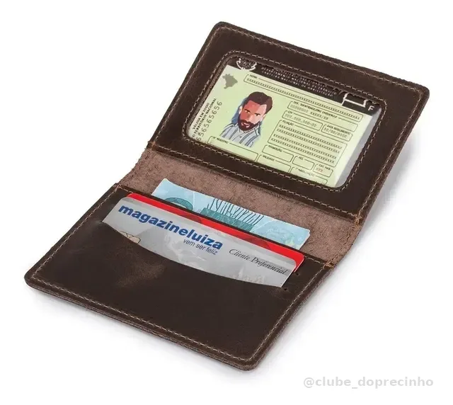 Carteira Masculina Porta Cartão Slim Couro Bovino Promoção