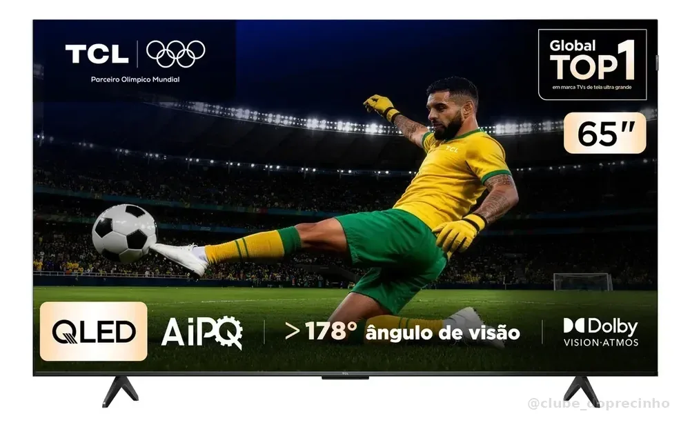 Smart TV TCL 65 Polegadas QLED 4K P7K WiFi Bluetooth Google TV HDR10+ Dolby Atmos Dolby Vision 65P7K