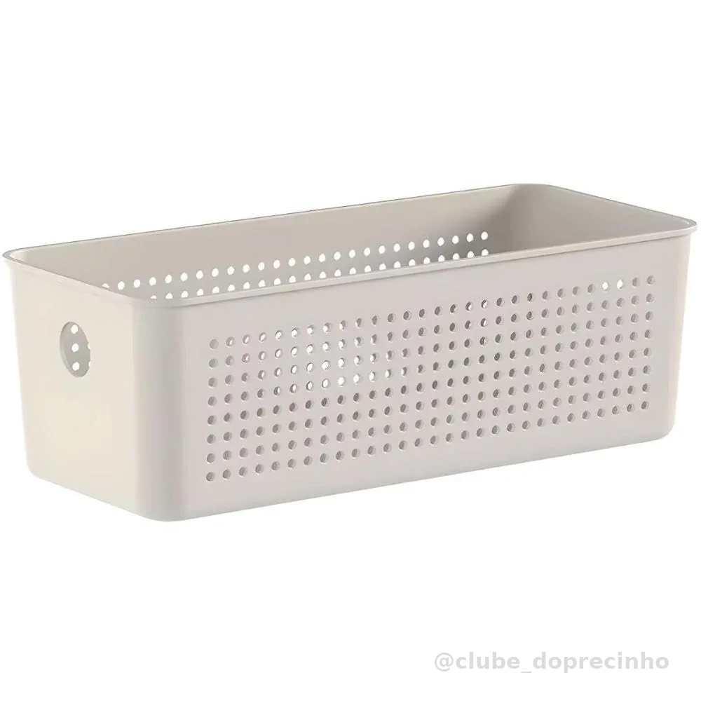 Ou Cesto Organizador Multiuso 3L Bege Linha Flow