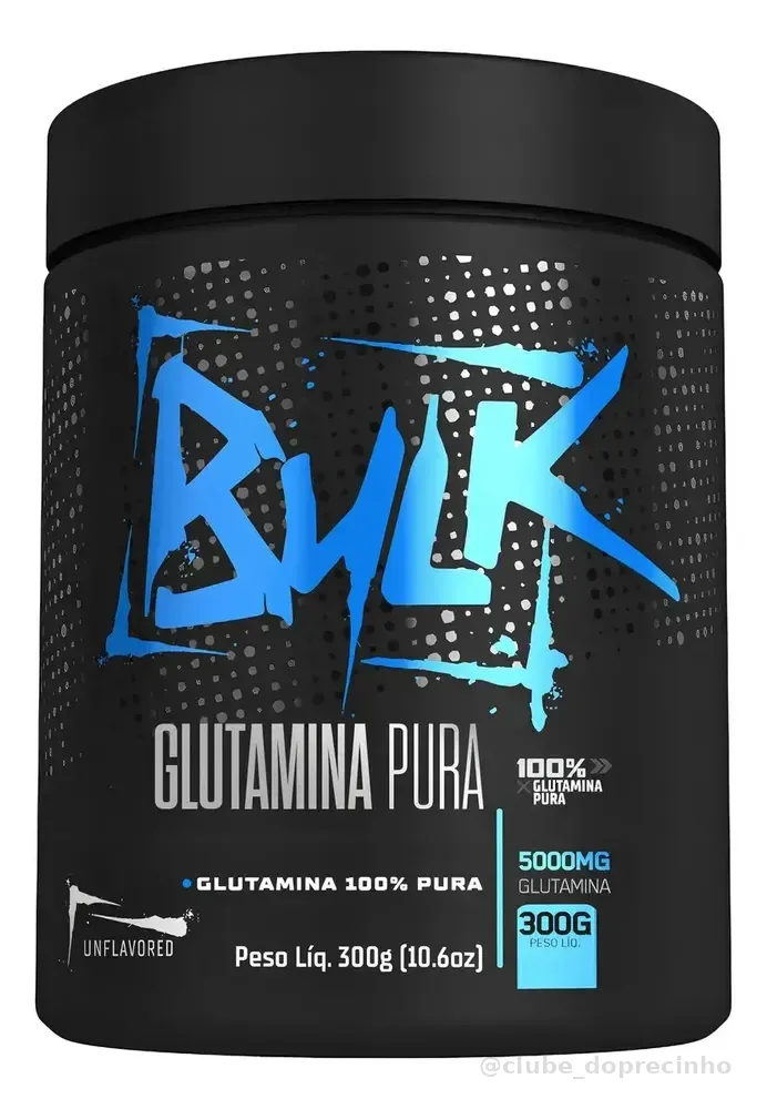 Glutamina 100% Pura 300g Bulk Nutrition Recuperação Muscular e Imunidade