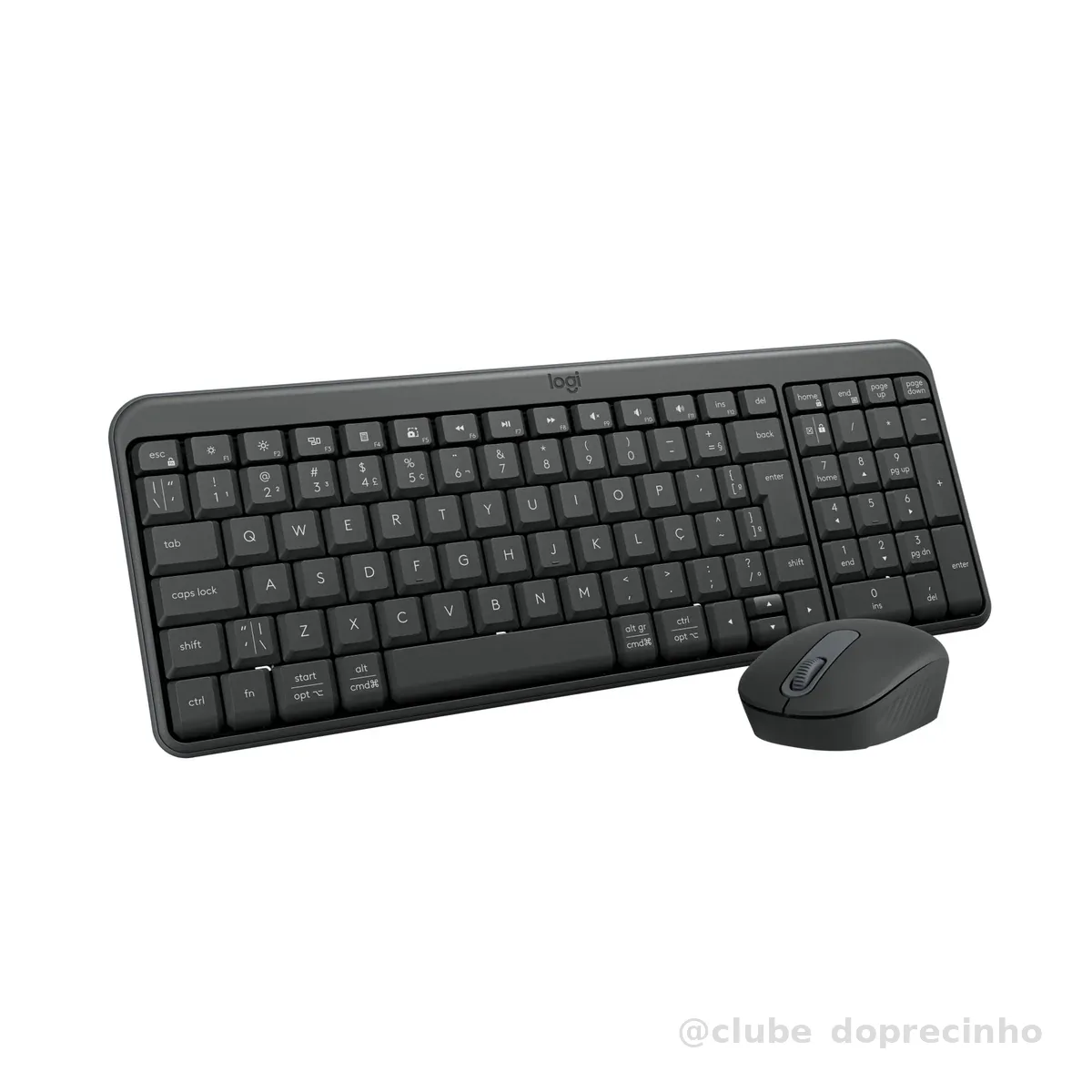 Combo Teclado e Mouse Sem Fio Logitech MK250 Bluetooth com Conectividade Rápida e Fácil, Design Compacto, Mouse Ambidestro, Layout ABNT2, Construção Durável, Compatível com PC e Mac - Grafite