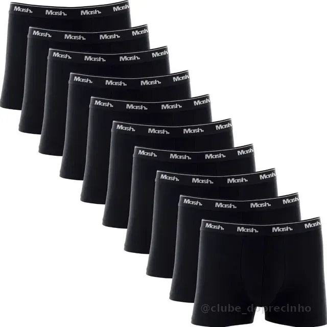Kit Com 10 Cuecas Boxer Algodão Cotton Masculina Adulto Mash