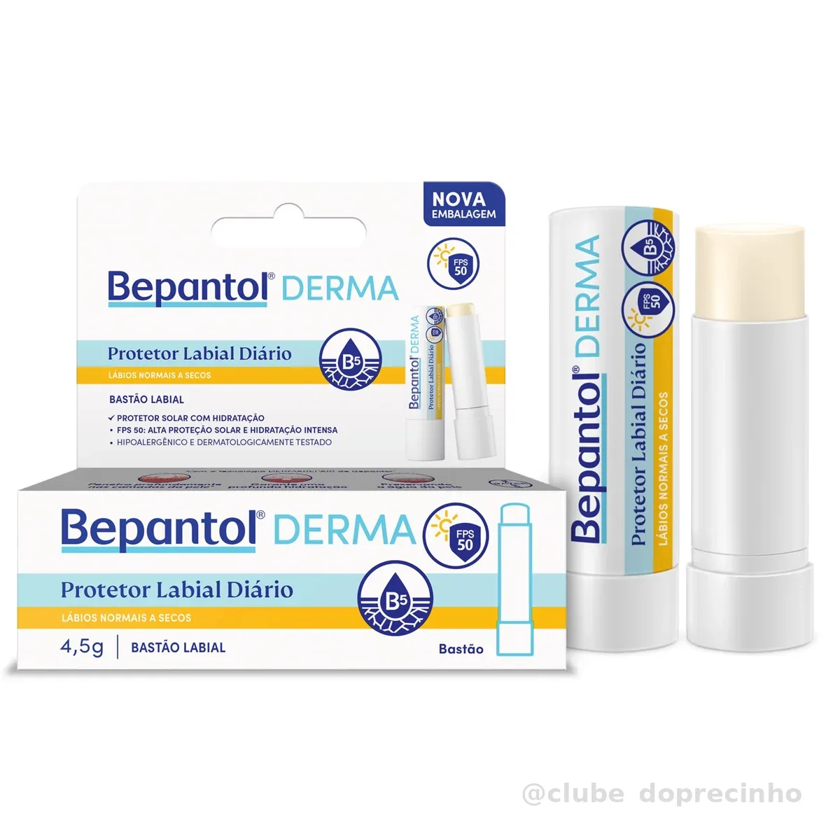 Bepantol Derma Protetor Labial Hidratante Diário FPS50 4,5g