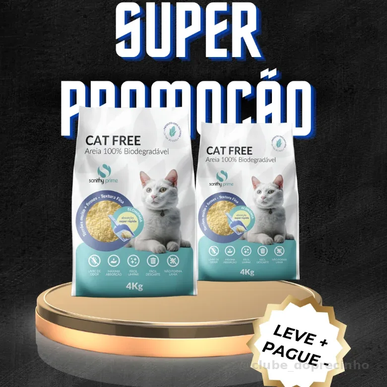 Areia Higiênica para Gatos Cat Free  100% Biodegradavel