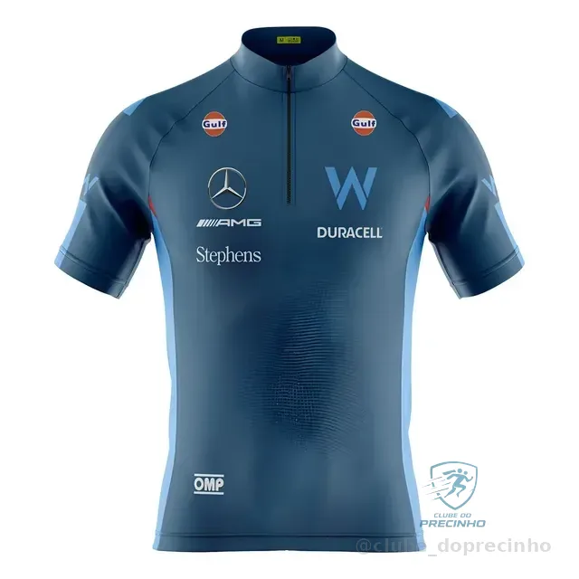 Camisa Para Ciclista F1 Williams Speed Com Bolsos Uv 50+