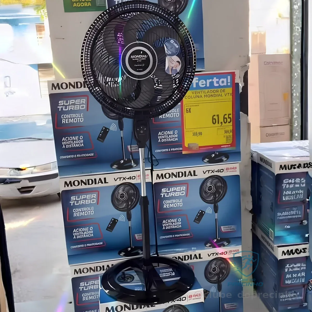 Ventilador Coluna Nvt-40c-bl 60hz Mondial 40 Cm Preto 127v Azul Plástico 8