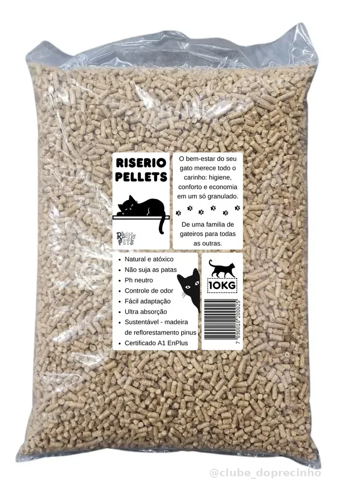 Areia Granulado De Madeira Premium Certificada 10kg Gatos