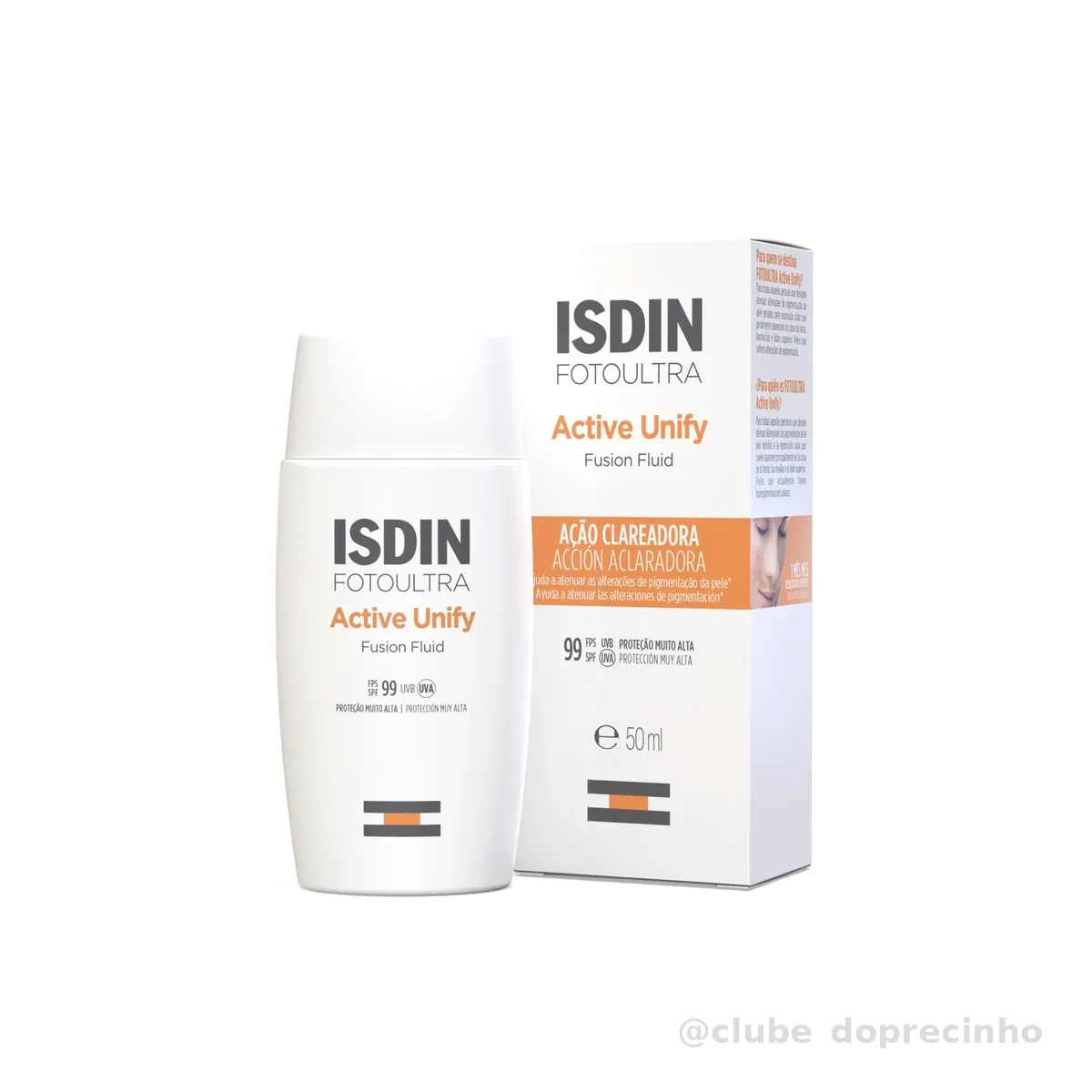 ISDIN Clareador Facial Foto Ultra Active Unify Sem Cor FPS 99-50ml