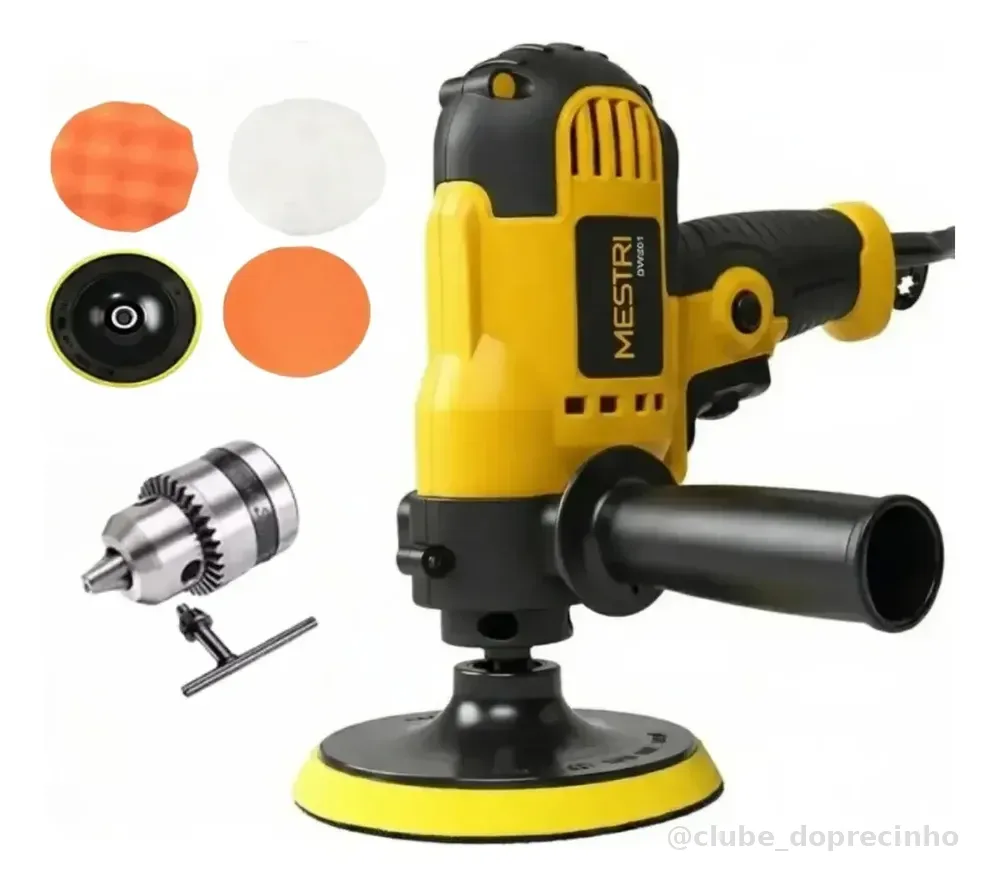 Politriz Lixadeira Multifunções Automotiva Profissional 50hz-60hz 5000rpm Com Mandril 5 Polegadas Furadeira Parafusadeira Mestri M-201