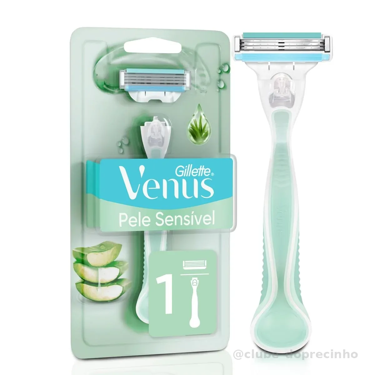 Gillette Venus Pele Sensível Aparelho de Depilar com Aloe Vera, 1 Unidade