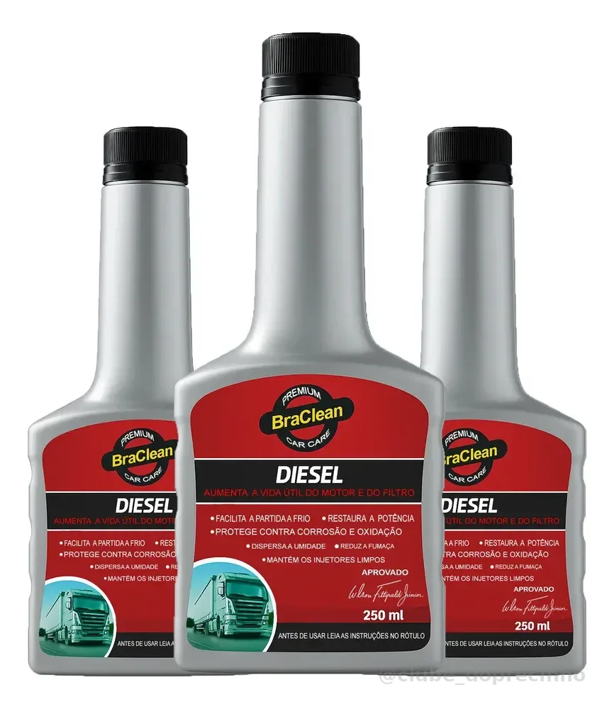 Kit 3 Melhor Aditivo Para Combustível Diesel 250ml Premium