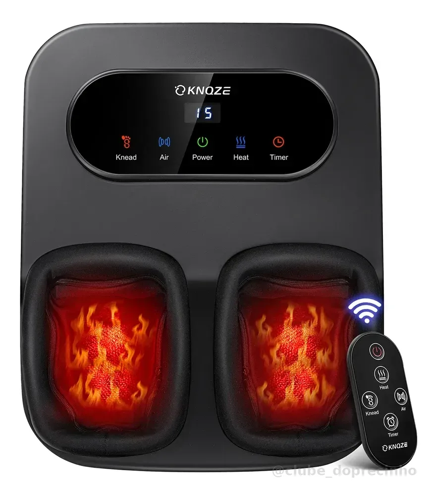 Massageador Eletrico Para Pes Com Aquecimento Controleremoto 127/220v Preto