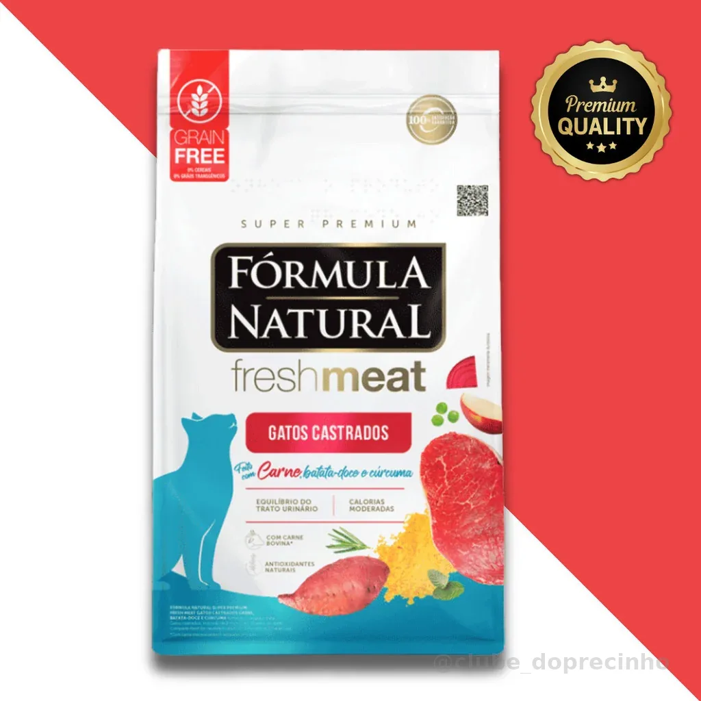Ração Fórmula Natural Fresh Meat Carne para Gatos Castrados 10kg