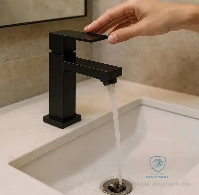 Vittak Torneira Para Banheiro Preto Fosco Água Fria Abs Com Arejador Instalação Em Bancada Fácil Limpeza E Alta Durabilidade