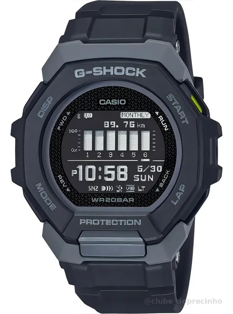 Relogio Casio G-shock Gbd-300 G-squad Preto Cinza