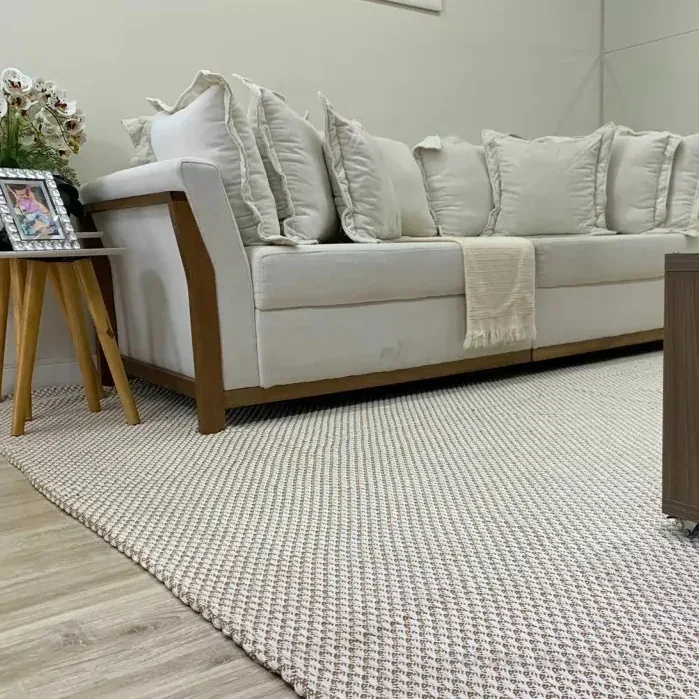 Tapete De Sala Grande 100% Algodão Confortável e Prático! Lavável à Máquina