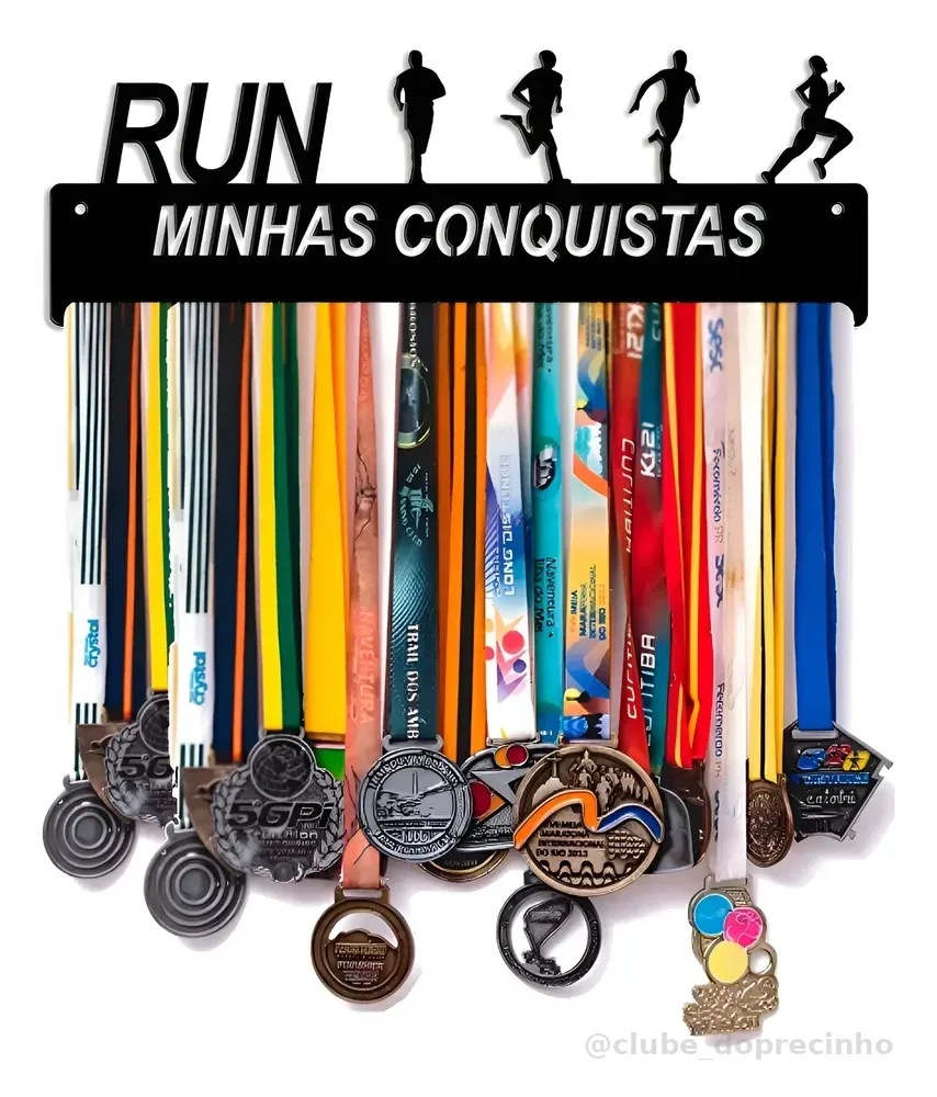 Porta Medalhas Corrida De Rua Masculino Suporte Medalhas Preto