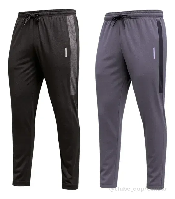 Kit 2 Calças Masculinas Jogger Tactel Com Elastano Academia
