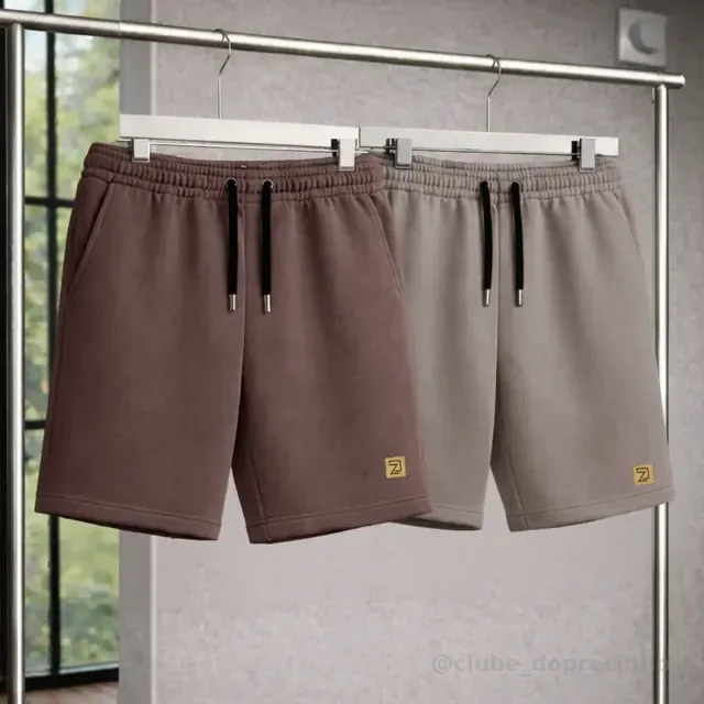 Kit 2 Bermuda Shorts Masculino Moletinho Curta