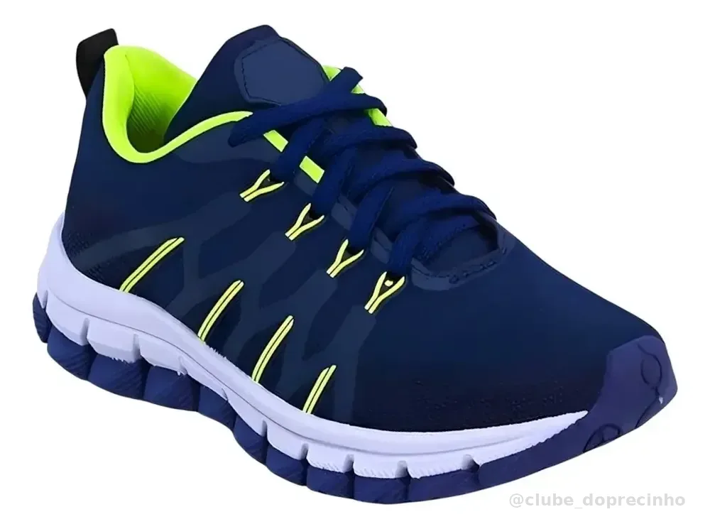 Tenis Menino Infantil Masculino Escolar Esportivo Promoção Azul-marinho 34 Br