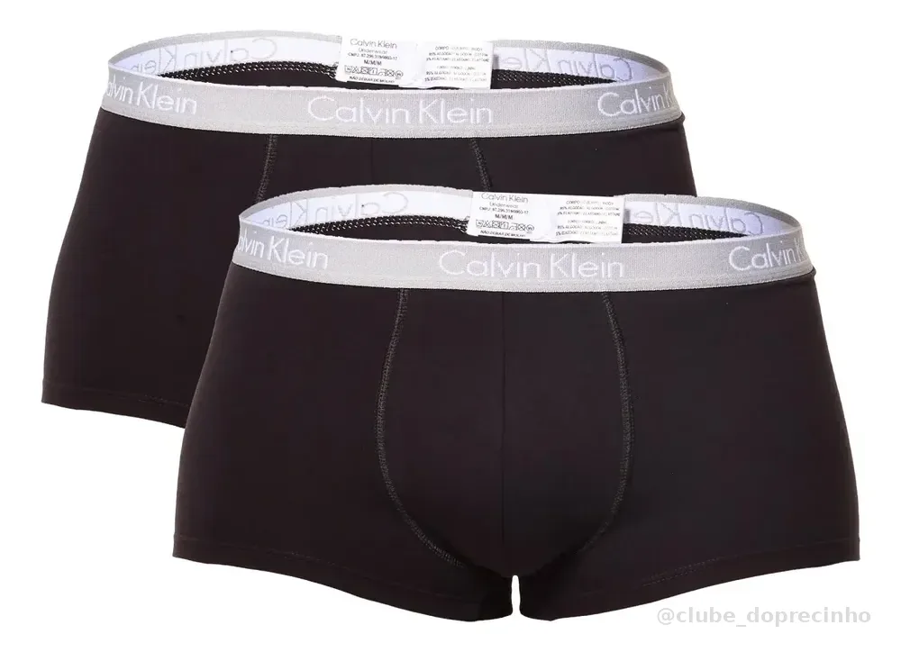 Kit 2 Cuecas Boxer Masculinas Elástico Calvin Klein Preto G