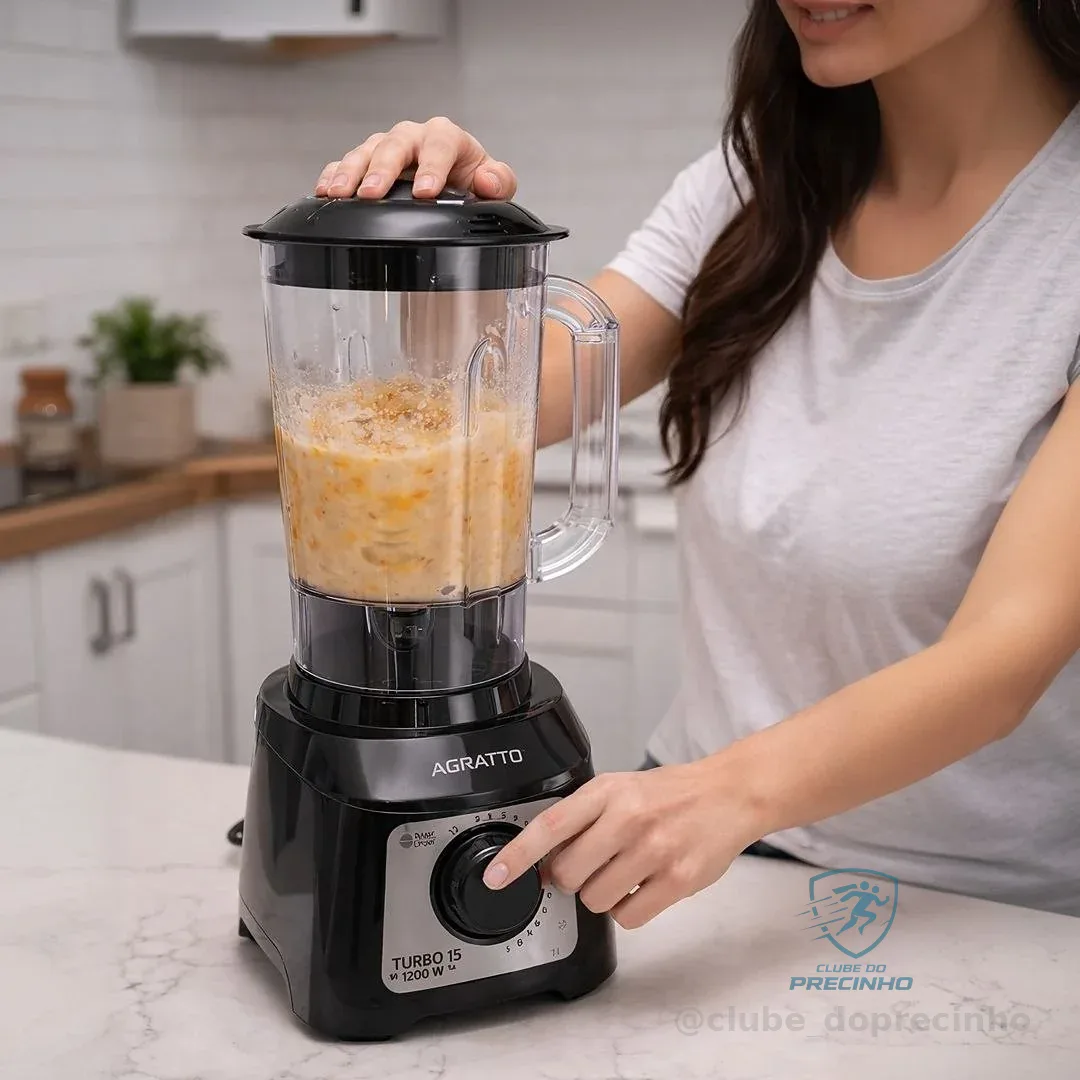 Agratto liquidificador turbo 15 ALIQ05-N-01 preto cristal
