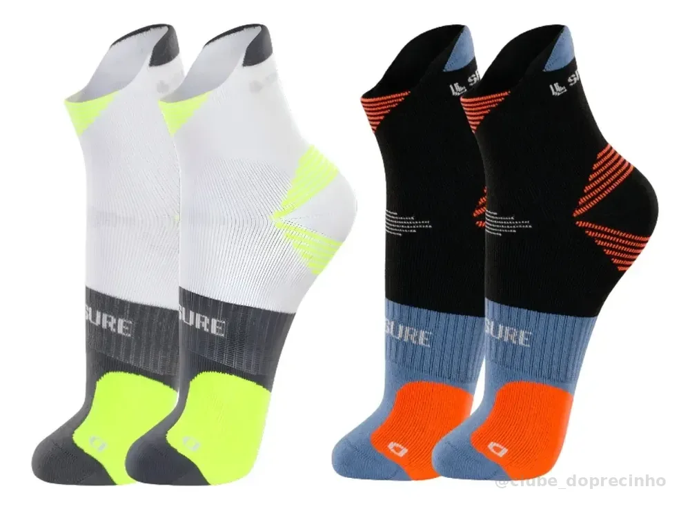 Kit 2 Meia Lupo Cano Curto Esportiva Dry Unissex Anti Bolha Preto E Branco Listras G (41-44)