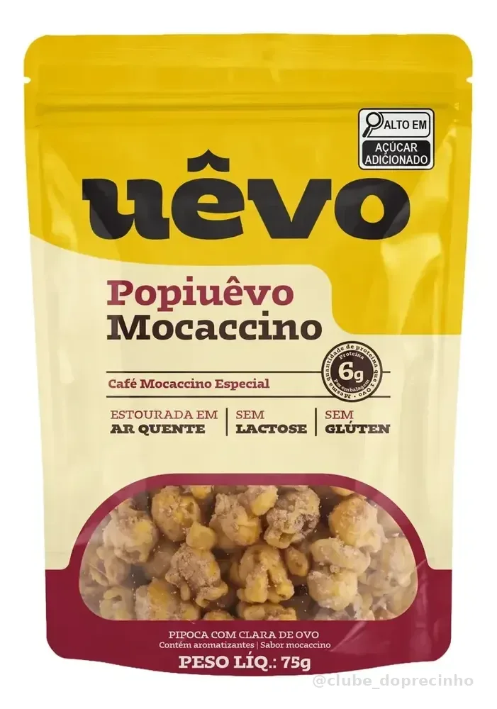 Pipoca Proteica Popiuêvo Café Mocaccino Uêvo 75g Sem Lactose