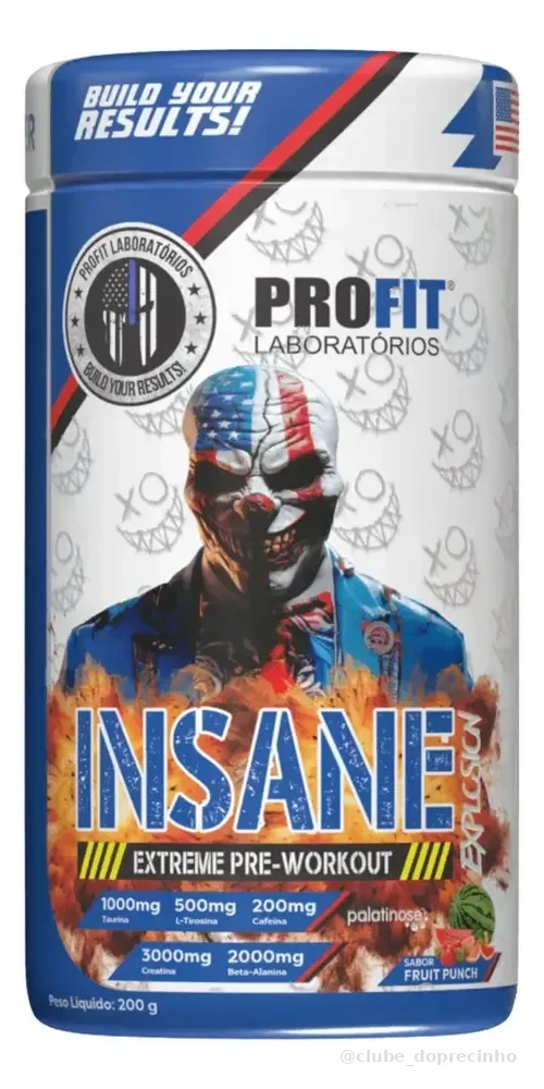 Pré Treino Insane Explosion 200g - Profit Sabor Uva