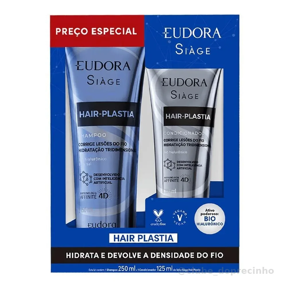 Kit Siàge Hair-Plastia Shampoo 250ml + Condicionador 125ml