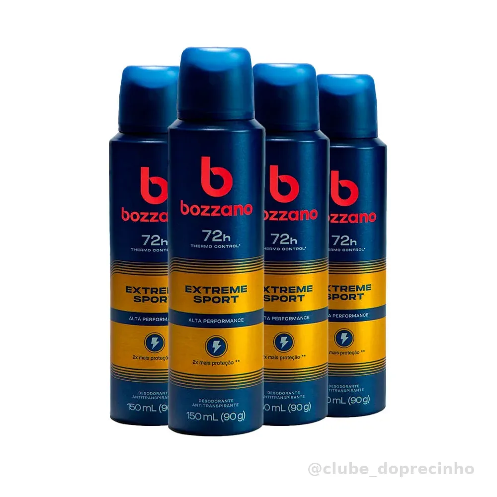 Kit Desodorante Aerosol Bozzano Extreme 90g - 4 unidades