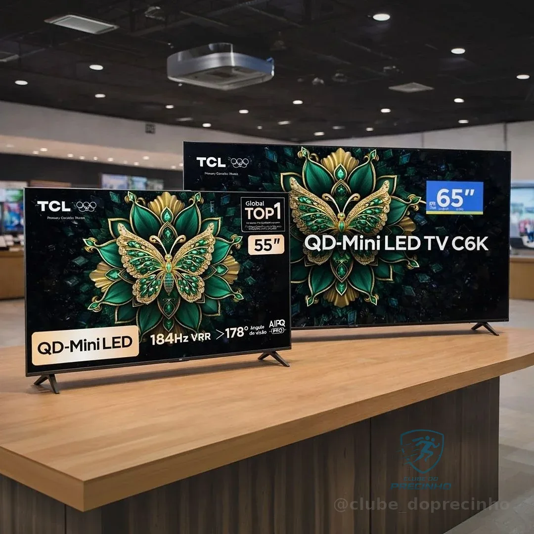 Smart Tv Tcl 65 Polegadas Qled Mini Led 4k C6k Wifi Bluetooth Google Tv 4 Hdmi 144hz Hdr10+ 65c6k