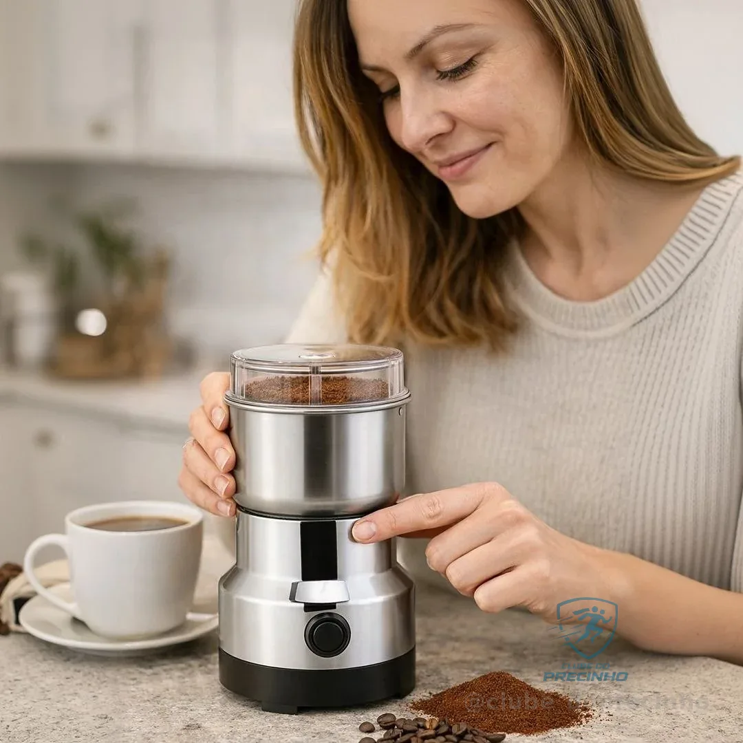 Eps-674 Processador Café Moedor Grãos Elétrico Triturador Inox 220v Prateado