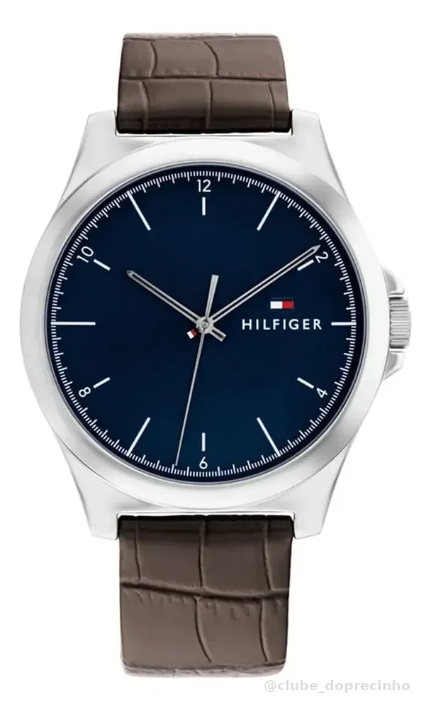 Relógio Tommy Hilfiger Masculino Couro Marrom 1710549 Marrom Azul