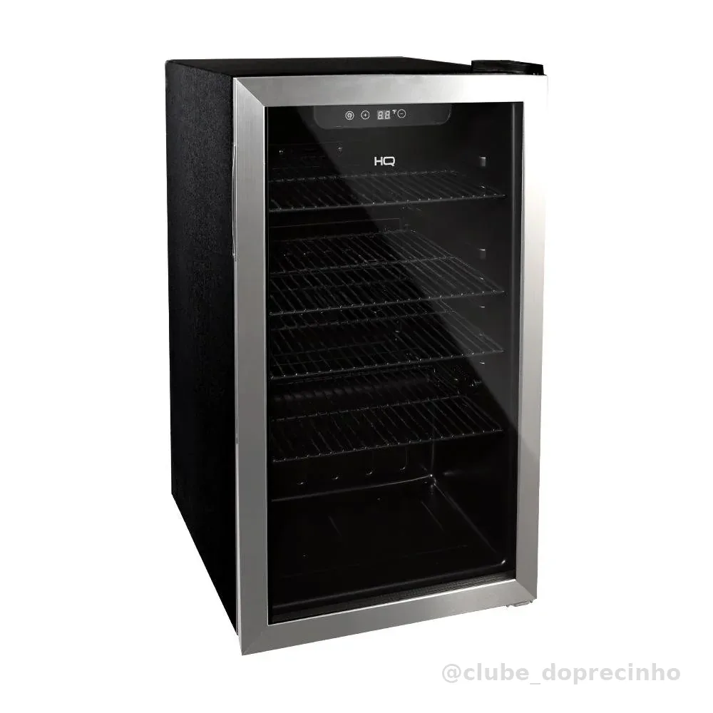 Cervejeira HQ 100L Frost Free Inox Titanium Porta Vidro Low-E Touch Até -6°C HQ-100CEVPV