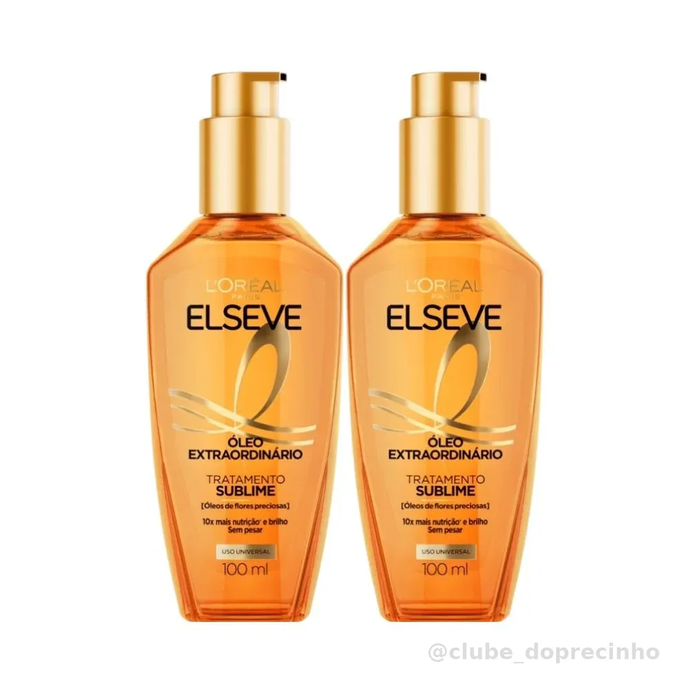Kit Óleo Capilar Elseve L'Oréal Paris Óleo Extraordinário: Nutrição, Brilho  - 2 Unidades