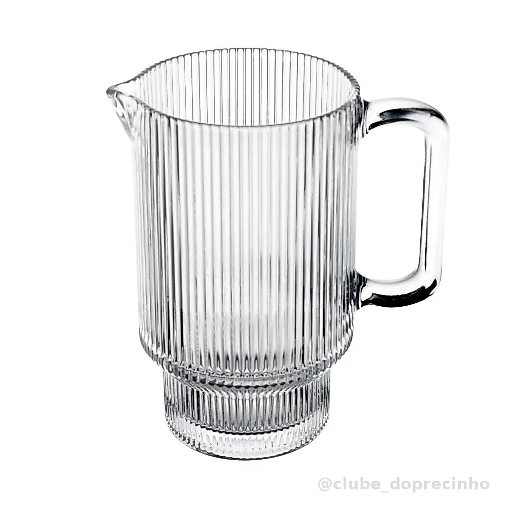 Jarra de Cristal Lines Canelada Suco Água 900ml Wolff