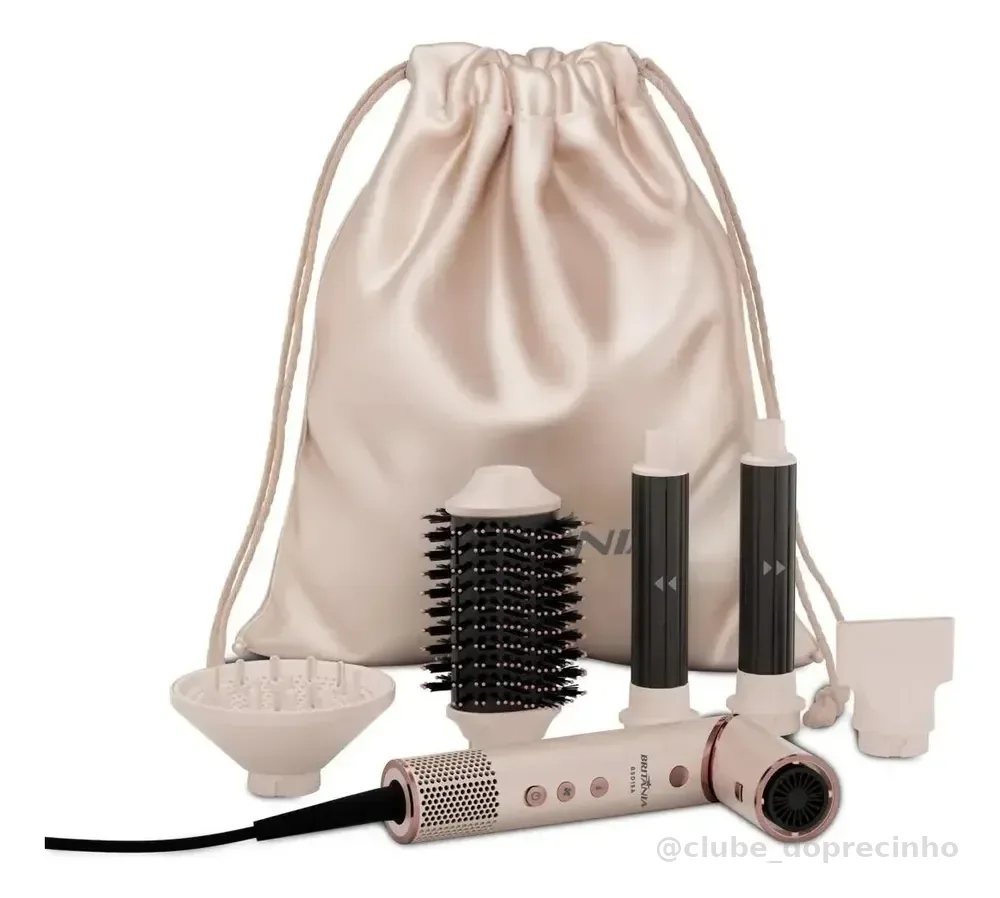 Secador De Cabelos Britânia Motor Bldc 1450w Bsd15a 110v Rosa Com Rosê 127v